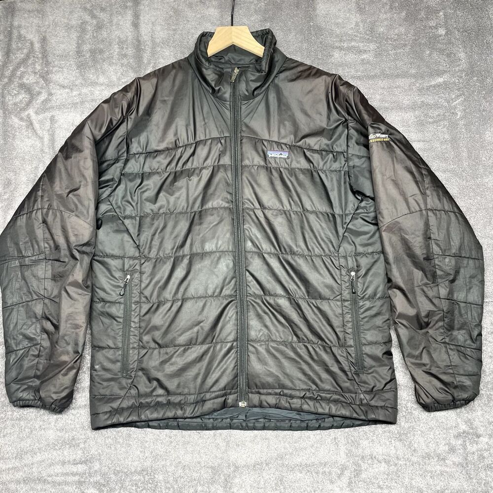 Patagonia Jacket Mens Large L Black Nano Puff Primaloft Lightweight *FLAWS - Picture 1 of 13